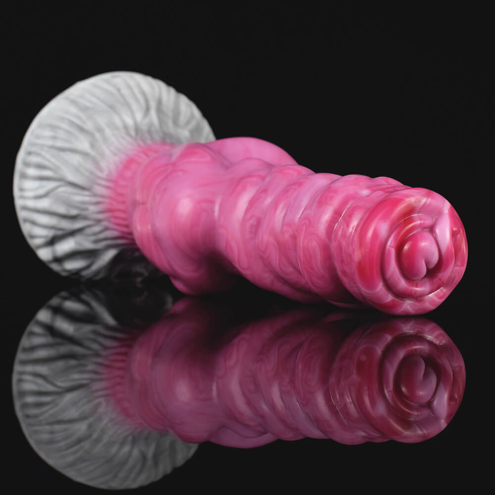 DILDO POUR CHIEN EN SILICONE NOUÉ 7 POUCES ROSE
