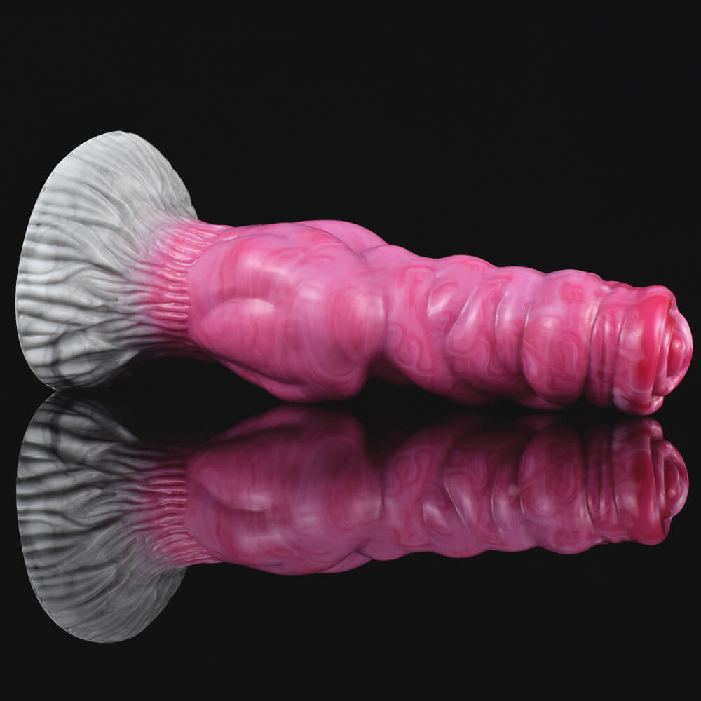 DILDO POUR CHIEN EN SILICONE NOUÉ 7 POUCES ROSE