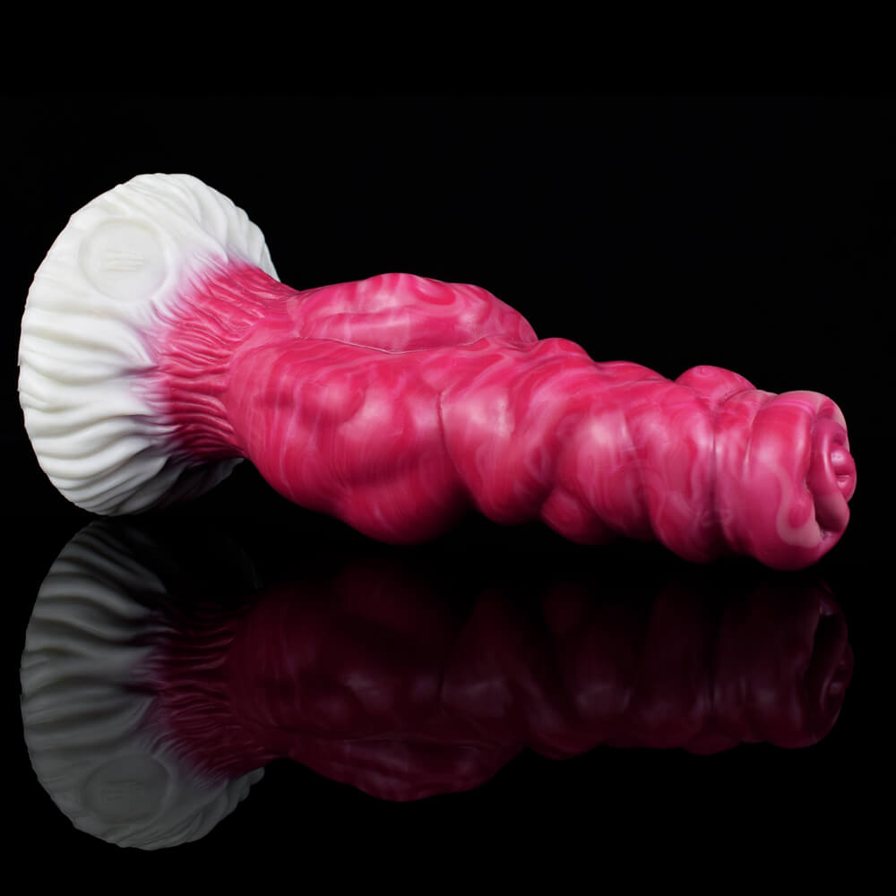 DILDO POUR CHIEN EN SILICONE NOUÉ 7 POUCES ROUGE
