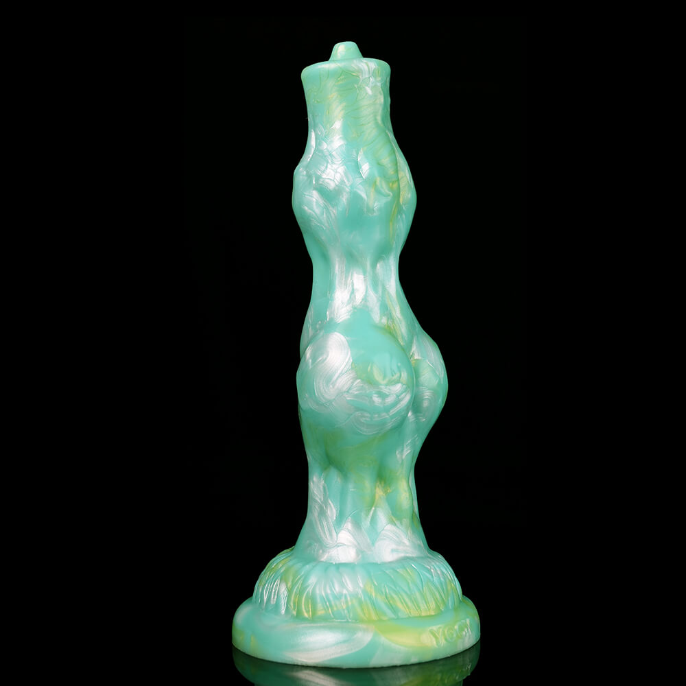 DILDO NOUÉ EN SILICONE POUR CHIEN 8 POUCES VERT