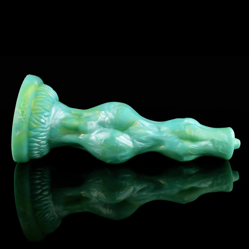 DILDO NOUÉ EN SILICONE POUR CHIEN 8 POUCES VERT