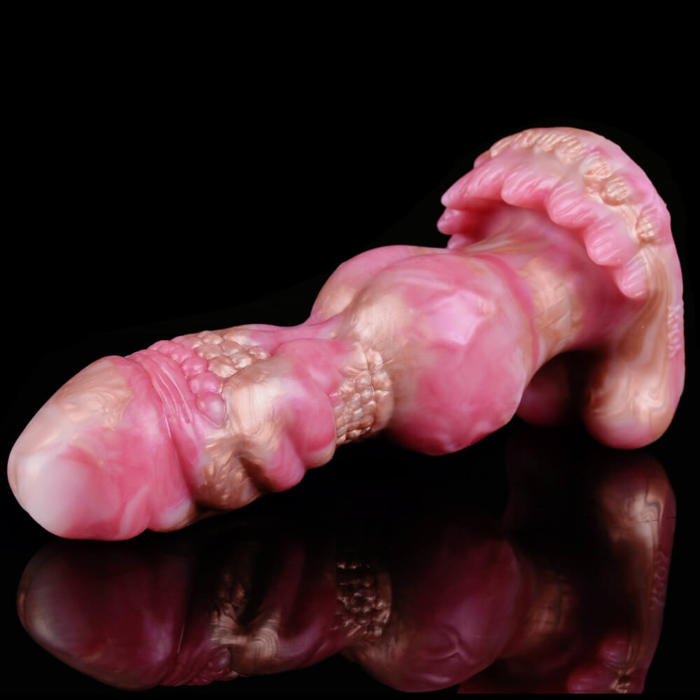 DILDO NOUÉ FANTASY SILICONE 8 POUCES ROSE
