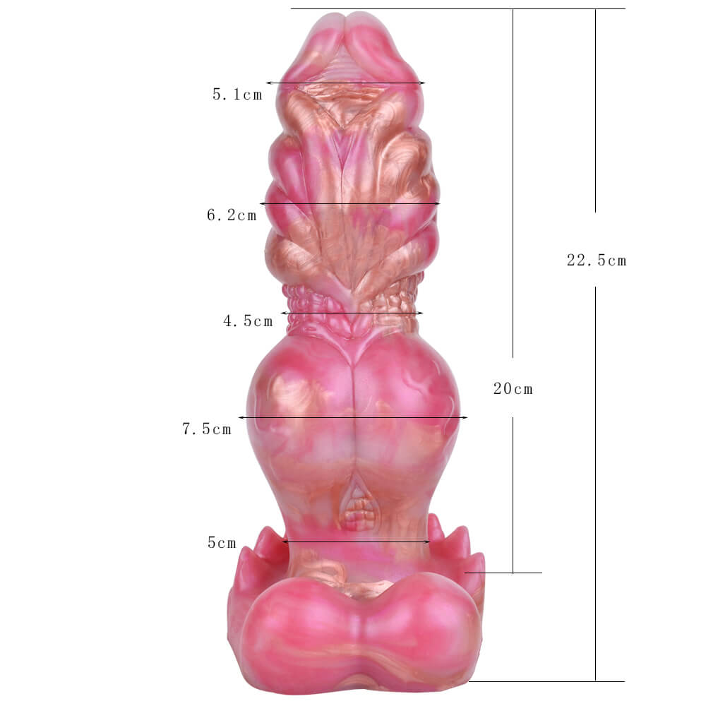 DILDO NOUÉ FANTASY SILICONE 8 POUCES ROSE