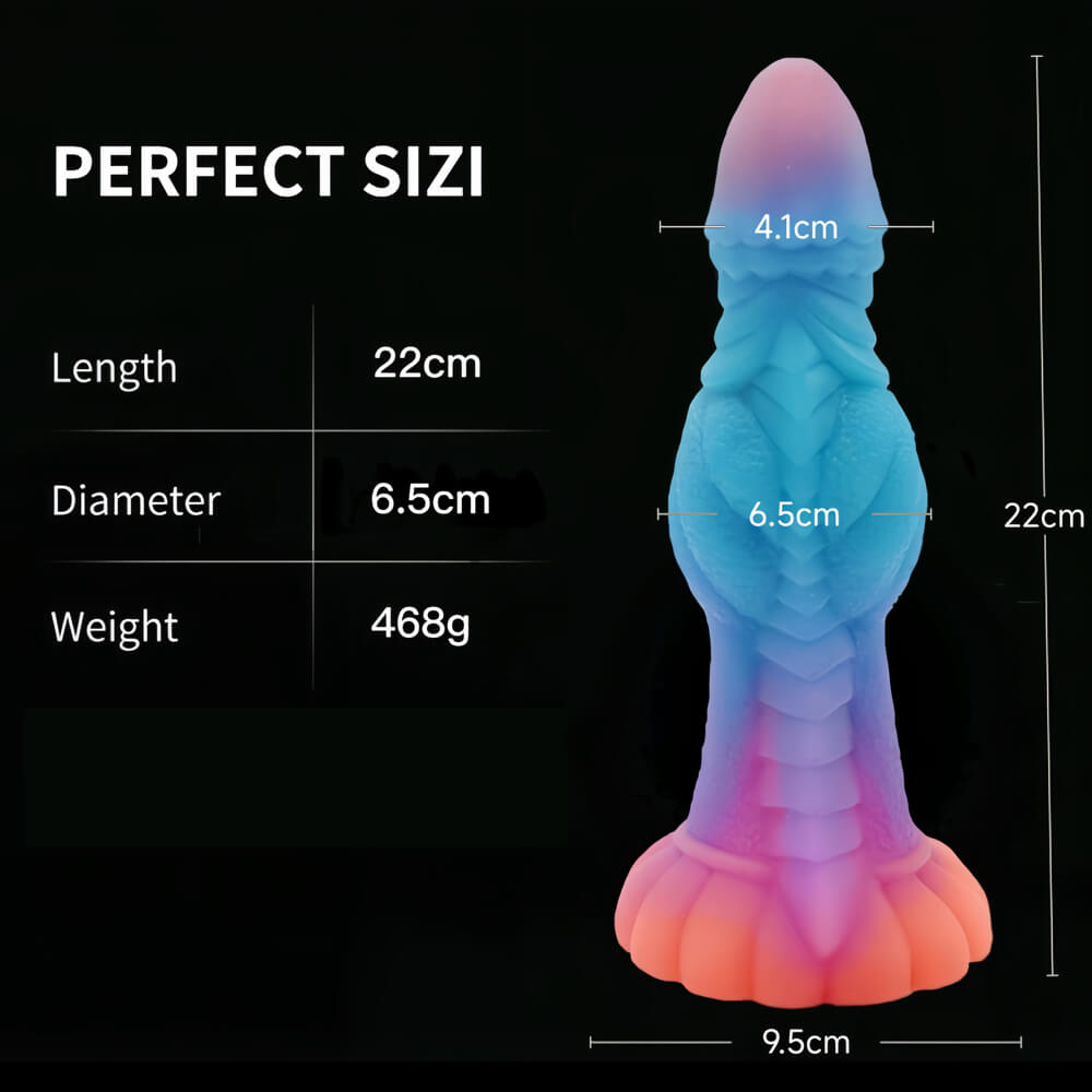 Gode monstre phosphorescent de 7 pouces de diamètre