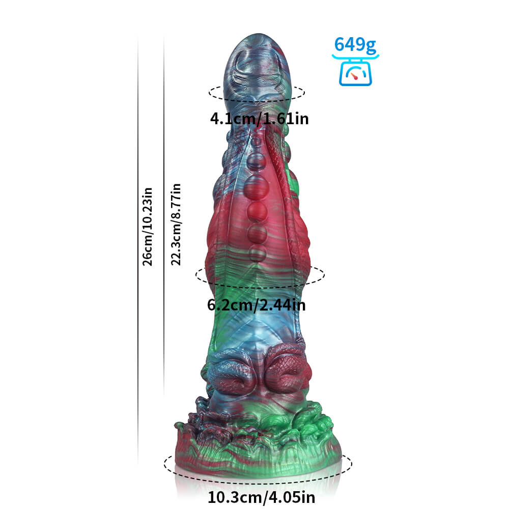 Gode Monstre Noué En Silicone 10 Pouces Bronze Belle