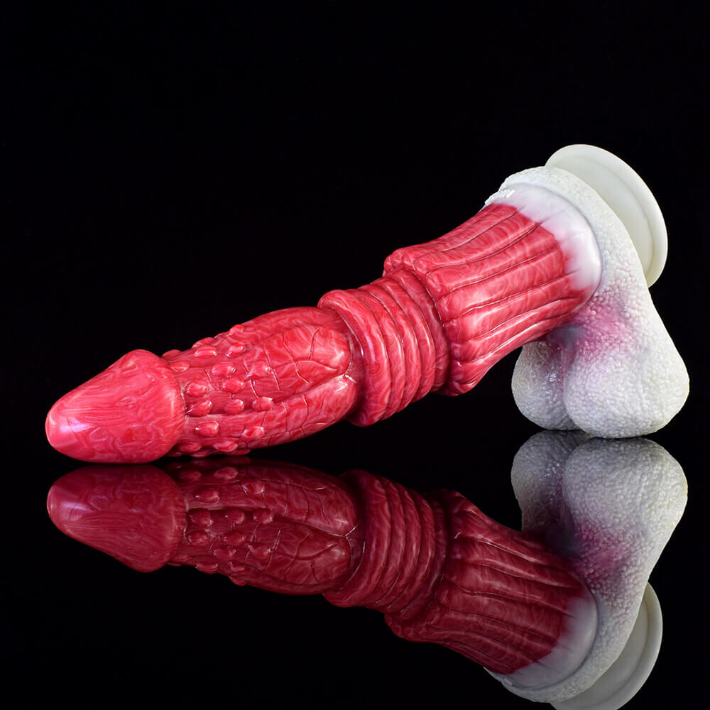 a knotted pink dildo