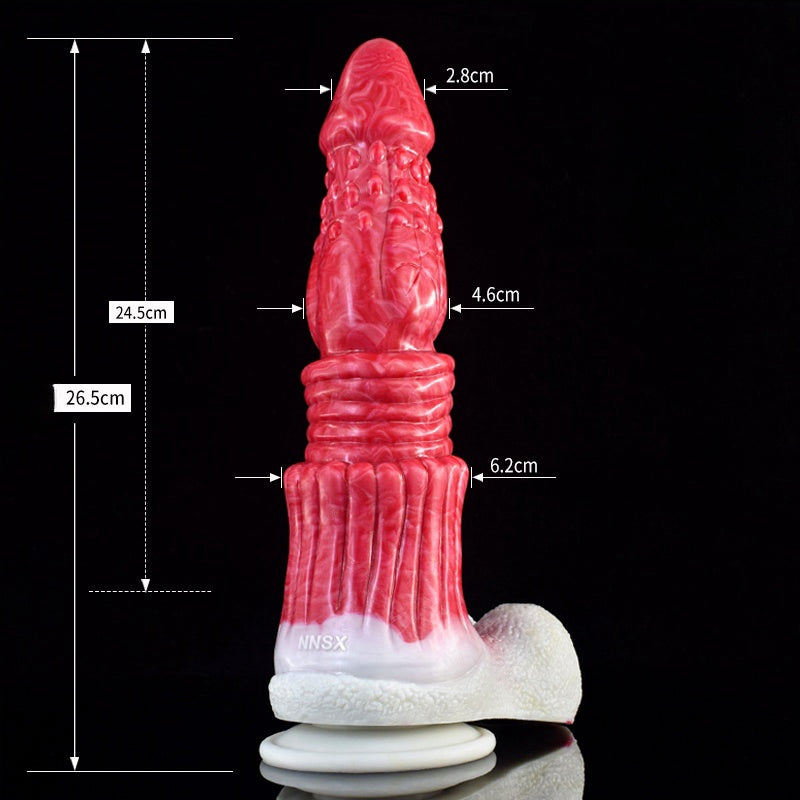 a knotted pink dildo