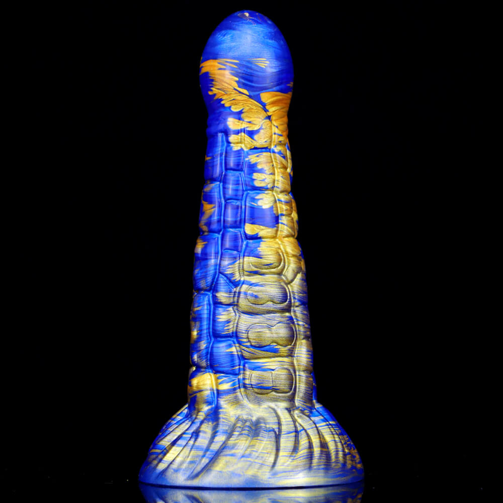 Gode Monstre Noué En Silicone 7 Pouces Bleu