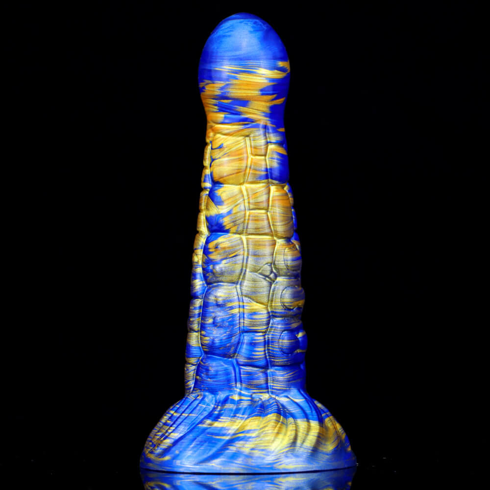 Gode Monstre Noué En Silicone 7 Pouces Bleu
