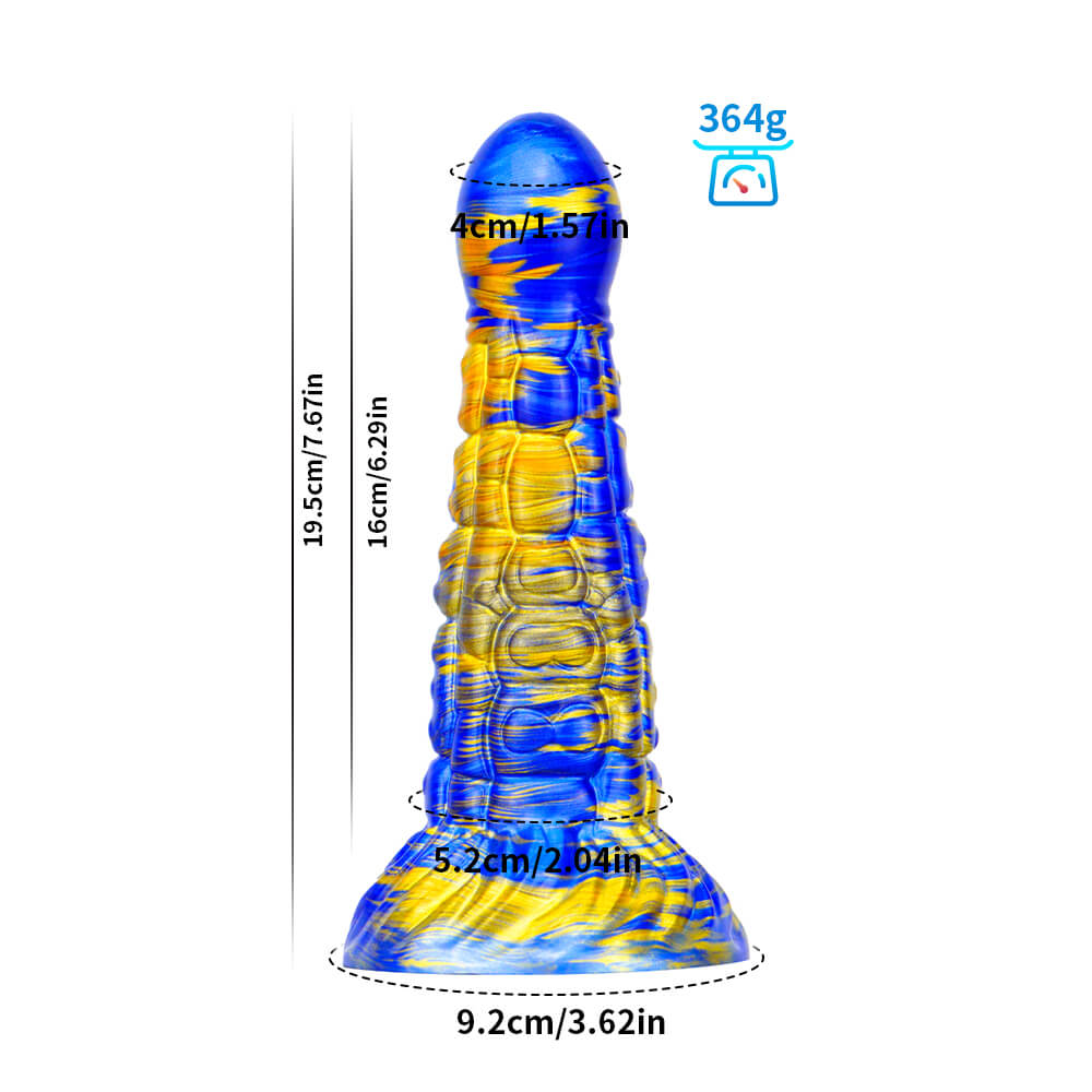 Gode Monstre Noué En Silicone 7 Pouces Bleu