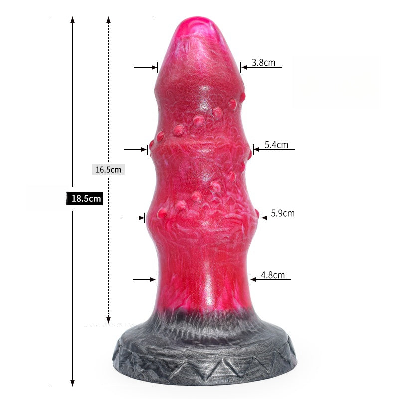 MONSTER DILDO ANAL SILICONE 7 INCH RED
