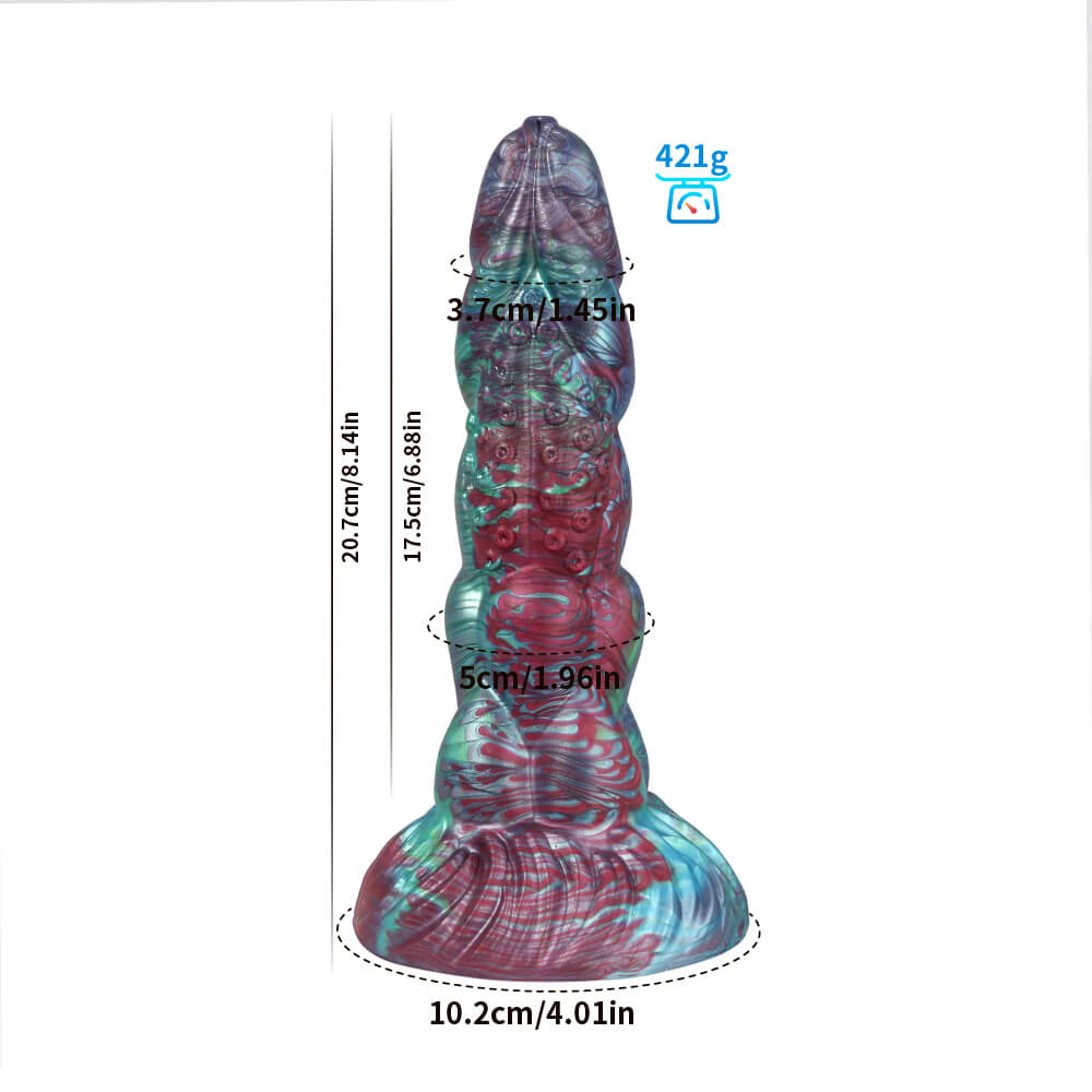DILDO MONSTRE NOUÉ EN SILICONE 8 POUCES FANTASY