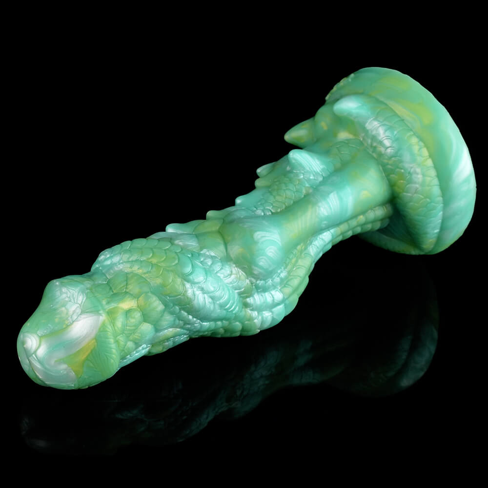 DILDO NOUÉ MONSTRE SILICONE 8 POUCES VERT