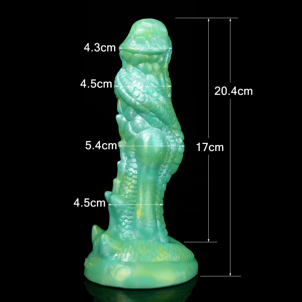 DILDO NOUÉ MONSTRE SILICONE 8 POUCES VERT