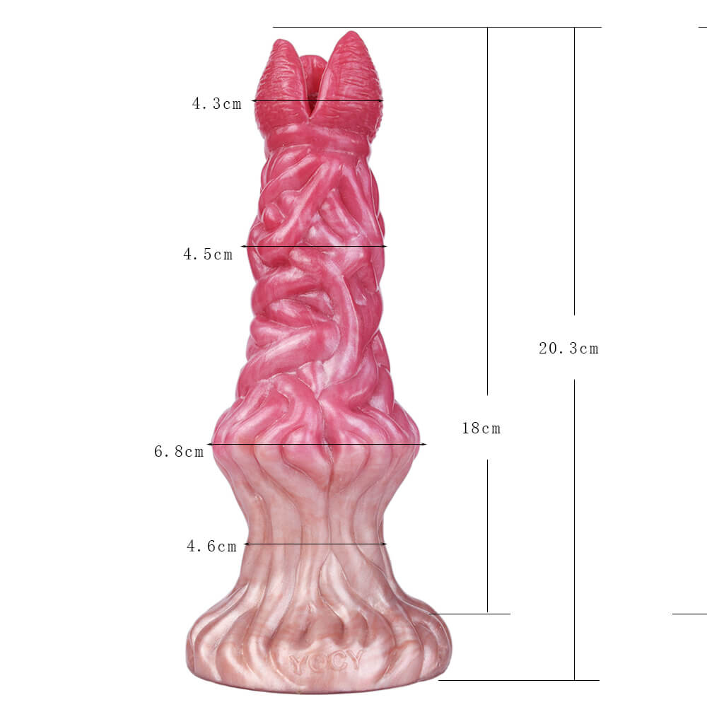 Gode Monstre Noué Fantaisie Silicone 8 pouces Rose