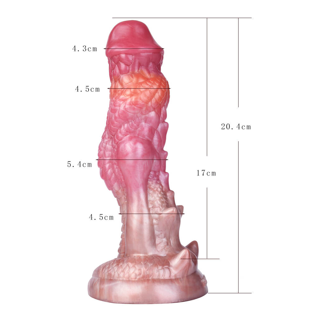 DILDO NOUÉ MONSTRE SILICONE 8 POUCES ROUGE