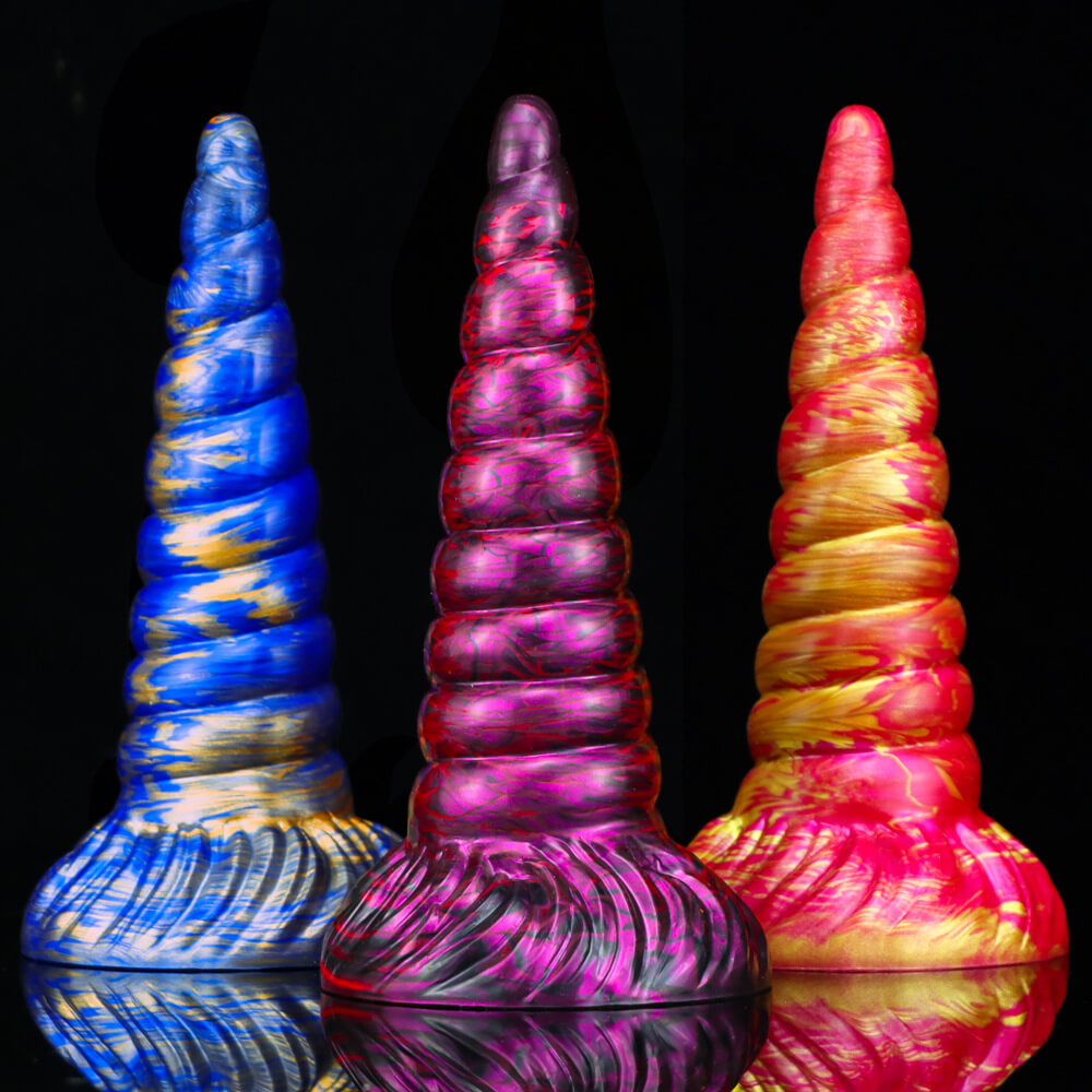MALE ANAL TOYS SILICONE 8 INCH RIBBED TAPERED
