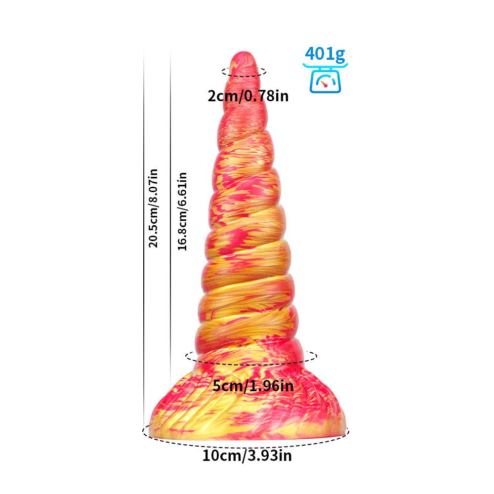 MALE ANAL TOYS SILICONE 8 INCH RIBBED TAPERED