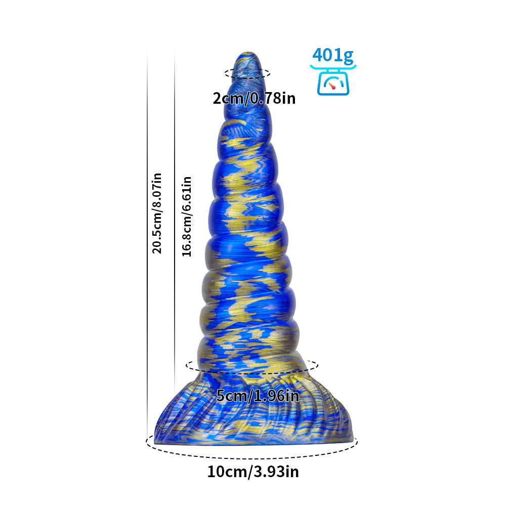 MALE ANAL TOYS SILICONE 8 INCH RIBBED TAPERED