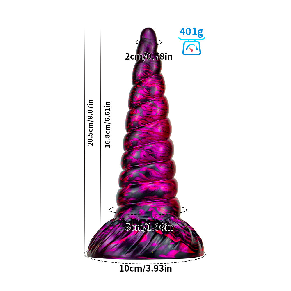 MALE ANAL TOYS SILICONE 8 INCH RIBBED TAPERED