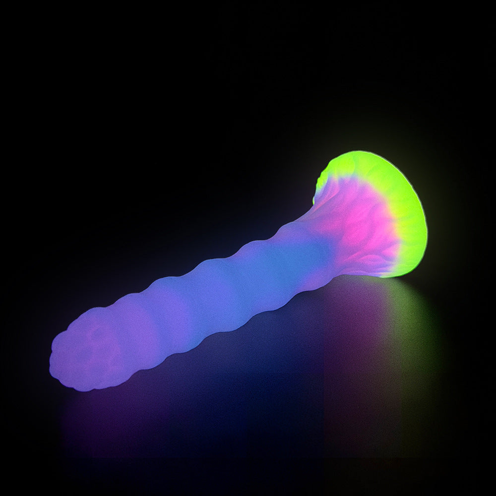 DILDO NOUÉ FANTASY SILICONE 7 POUCES BRILLE DANS LE NOIR