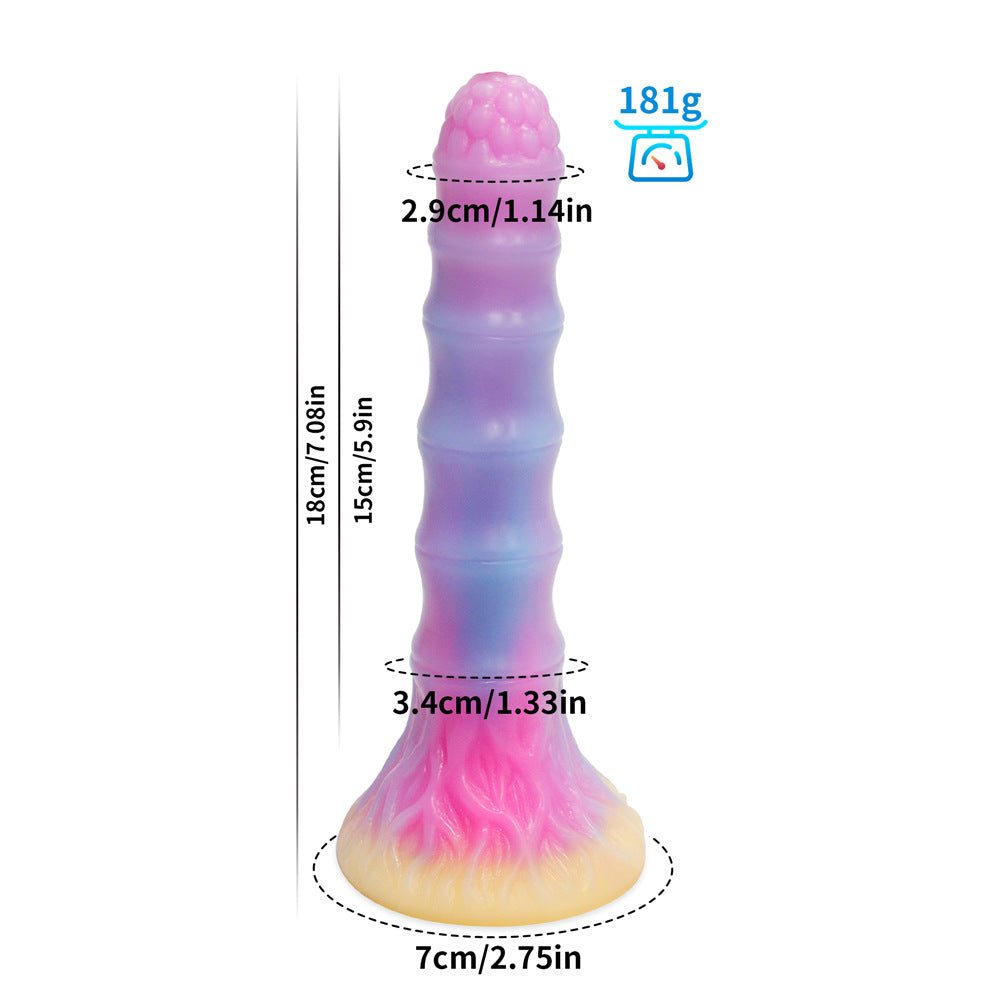 DILDO NOUÉ FANTASY SILICONE 7 POUCES BRILLE DANS LE NOIR