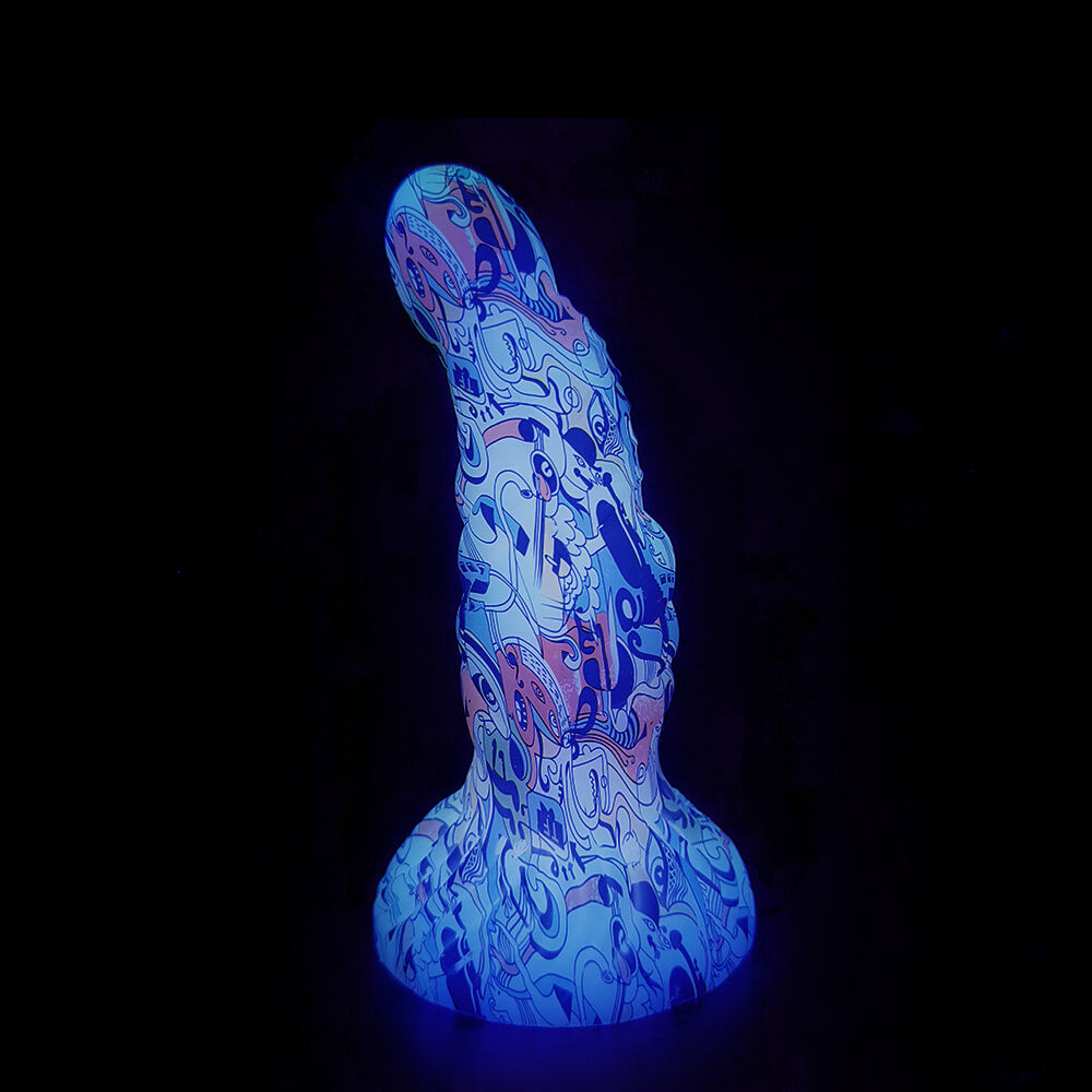 DILDO NOUÉ MONSTRE EN SILICONE 7 POUCES BRILLE DANS LE NOIR