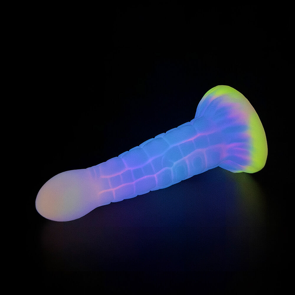 Gode Monstre en Silicone Noué 7 pouces Brille dans le Noir