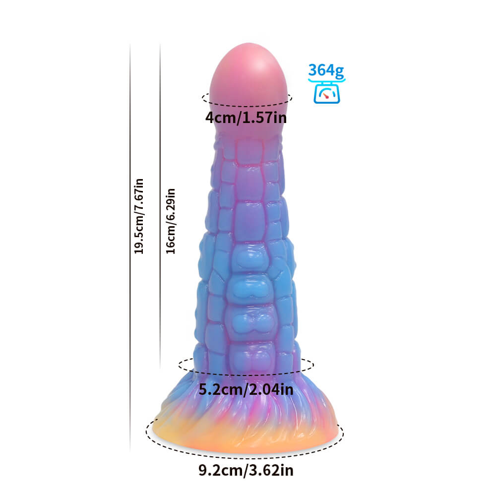 Gode Monstre en Silicone Noué 7 pouces Brille dans le Noir