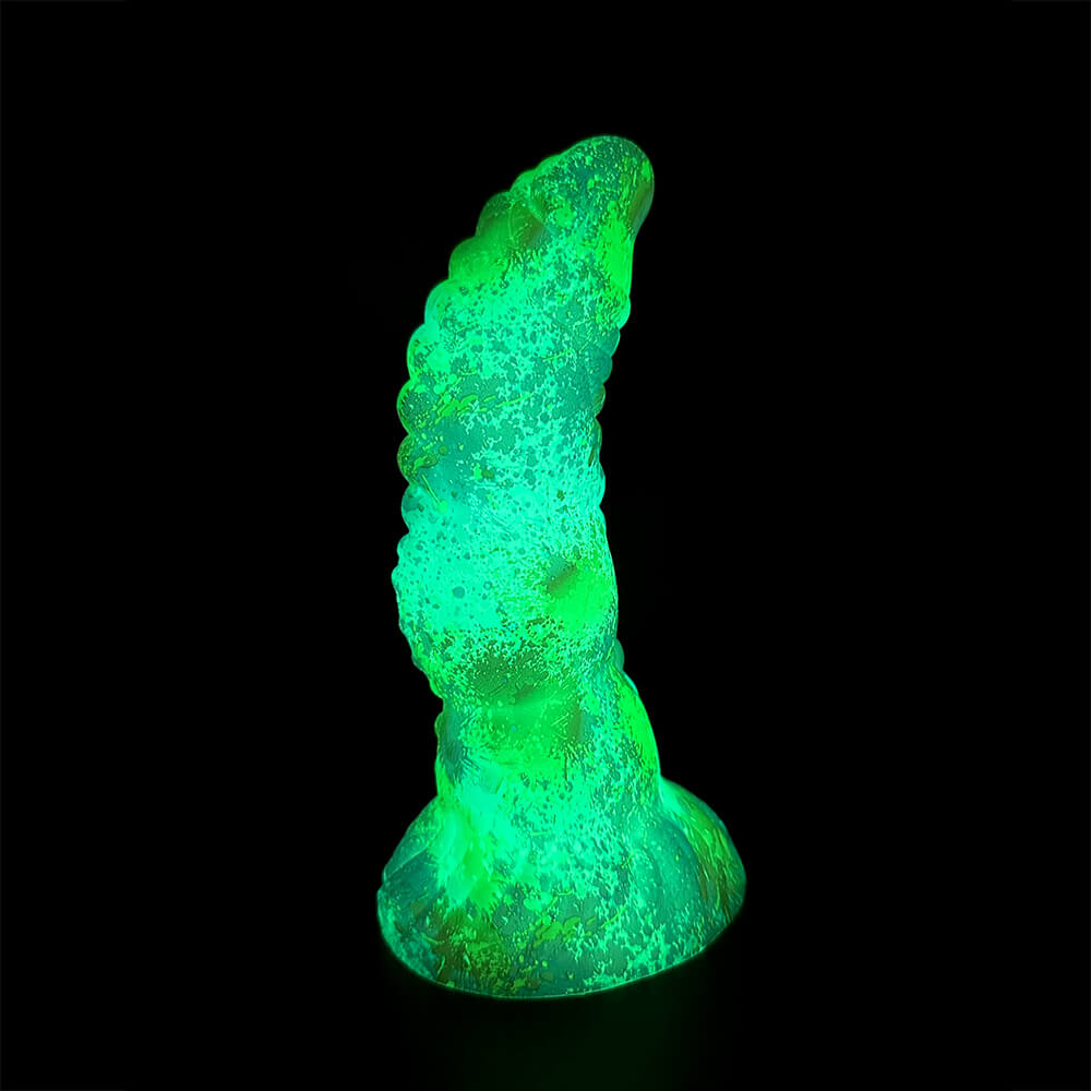 DILDO NOUÉ MONSTRE EN SILICONE 7 POUCES BRILLE DANS LE NOIR
