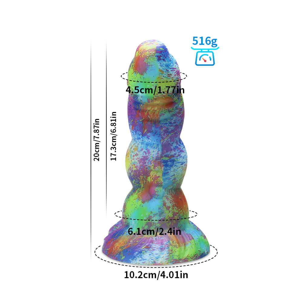 DILDO NOUÉ MONSTRE EN SILICONE 7 POUCES BRILLE DANS LE NOIR