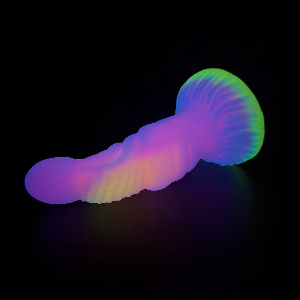 Gode Monstre en Silicone Noué 7 pouces Brille dans le Noir