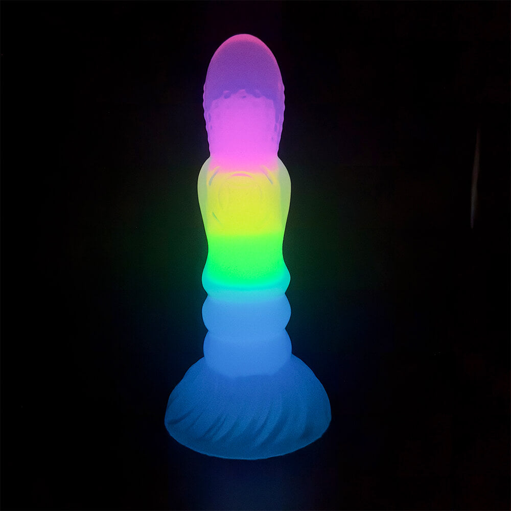 DILDO FANTASY NOUÉ EN SILICONE 7 POUCES BRILLE DANS LE NOIR