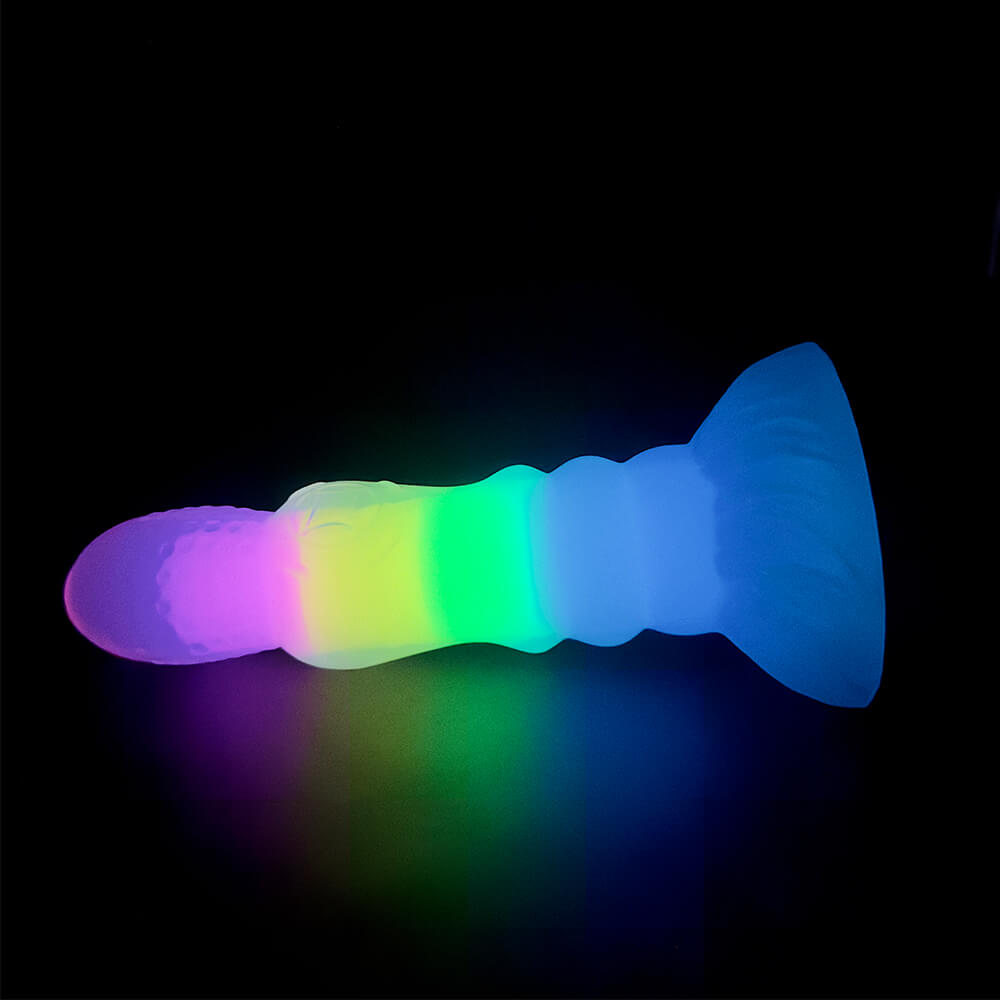 DILDO FANTASY NOUÉ EN SILICONE 7 POUCES BRILLE DANS LE NOIR