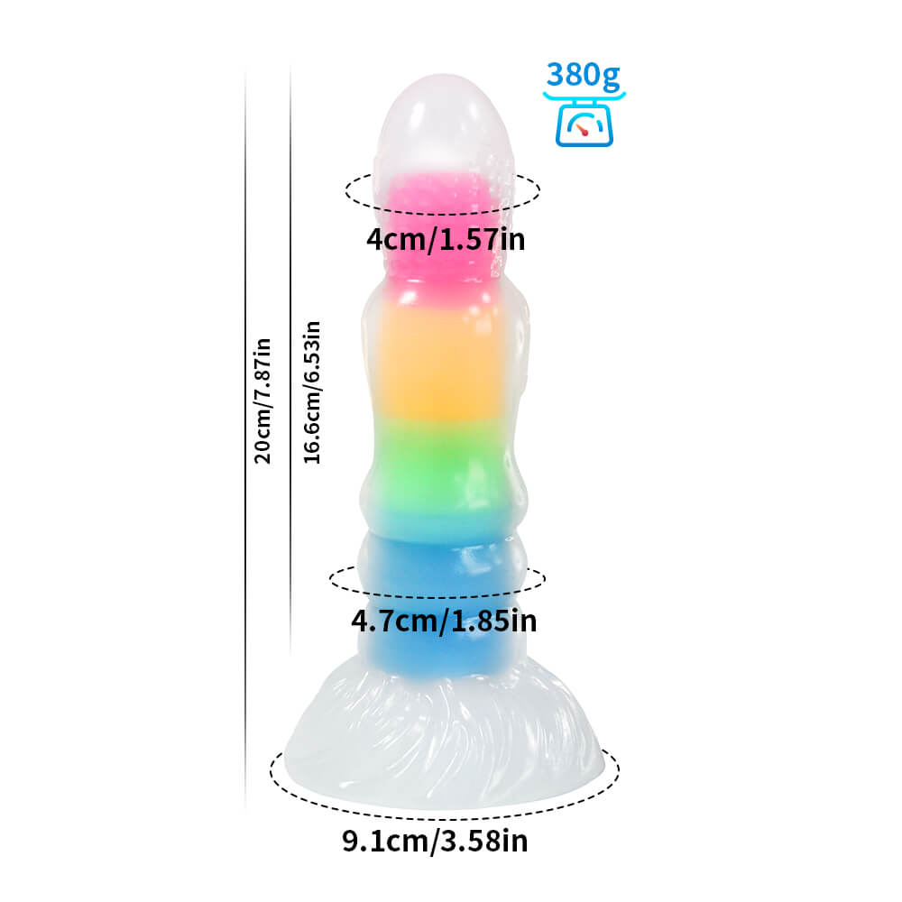DILDO FANTASY NOUÉ EN SILICONE 7 POUCES BRILLE DANS LE NOIR