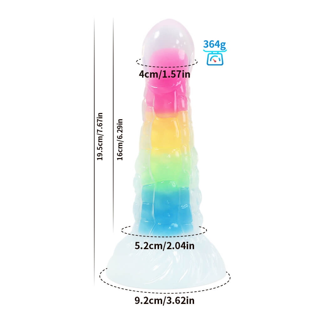 DILDO FANTASY NOUÉ BRILLE DANS LE NOIR EN SILICONE 7 POUCES