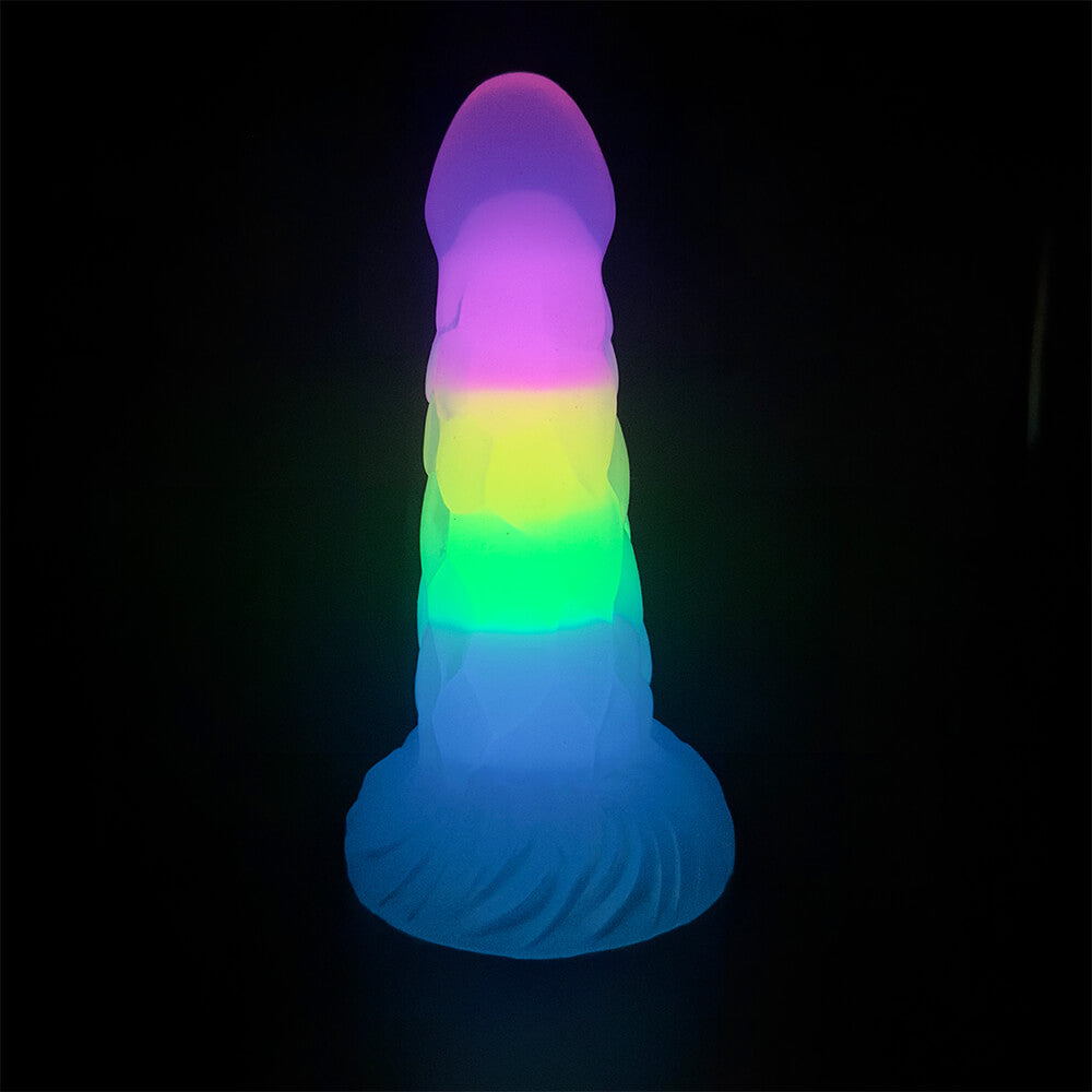 DILDO NOUÉ MONSTRE EN SILICONE 7 POUCES BRILLE DANS LE NOIR
