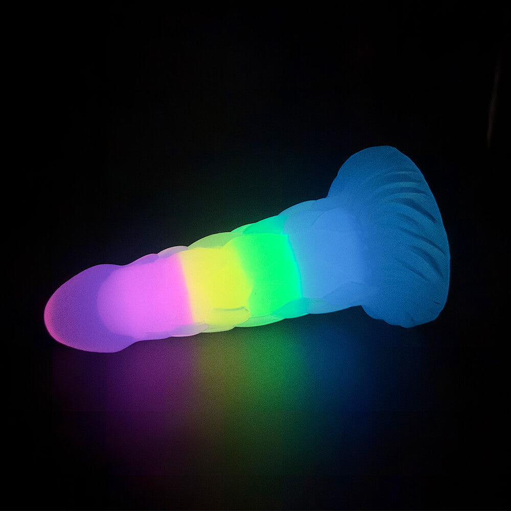 DILDO NOUÉ MONSTRE EN SILICONE 7 POUCES BRILLE DANS LE NOIR