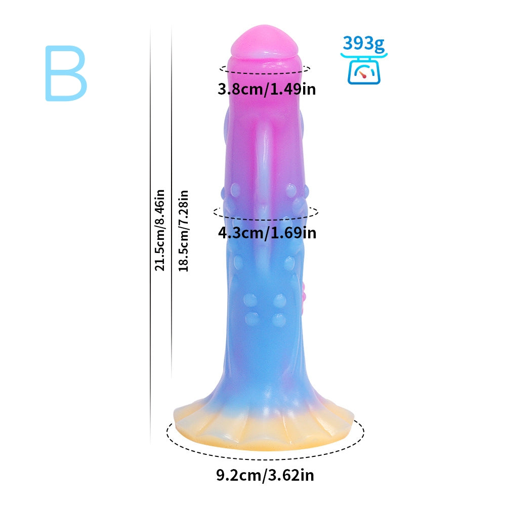MONSTER DILDO ANAL GLOW IN THE DARK SILICONE 8 INCH TRAINER