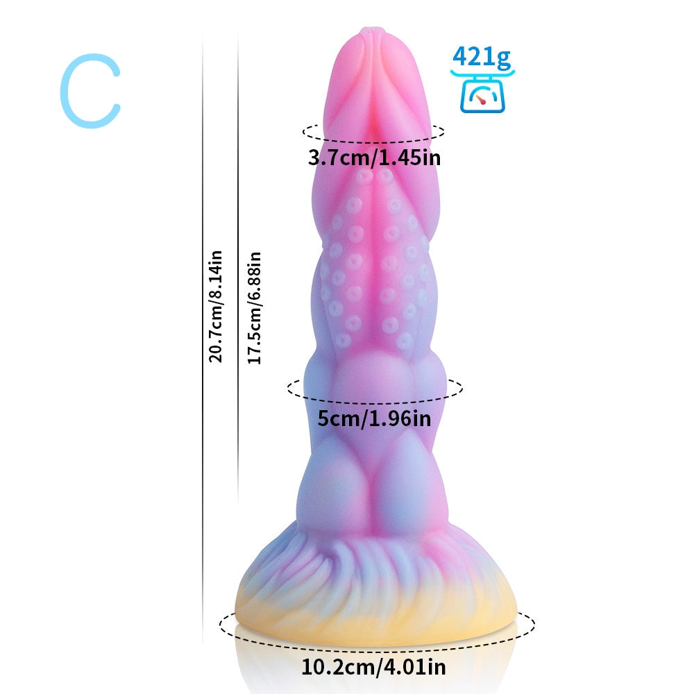 MONSTER DILDO ANAL GLOW IN THE DARK SILICONE 8 INCH TRAINER
