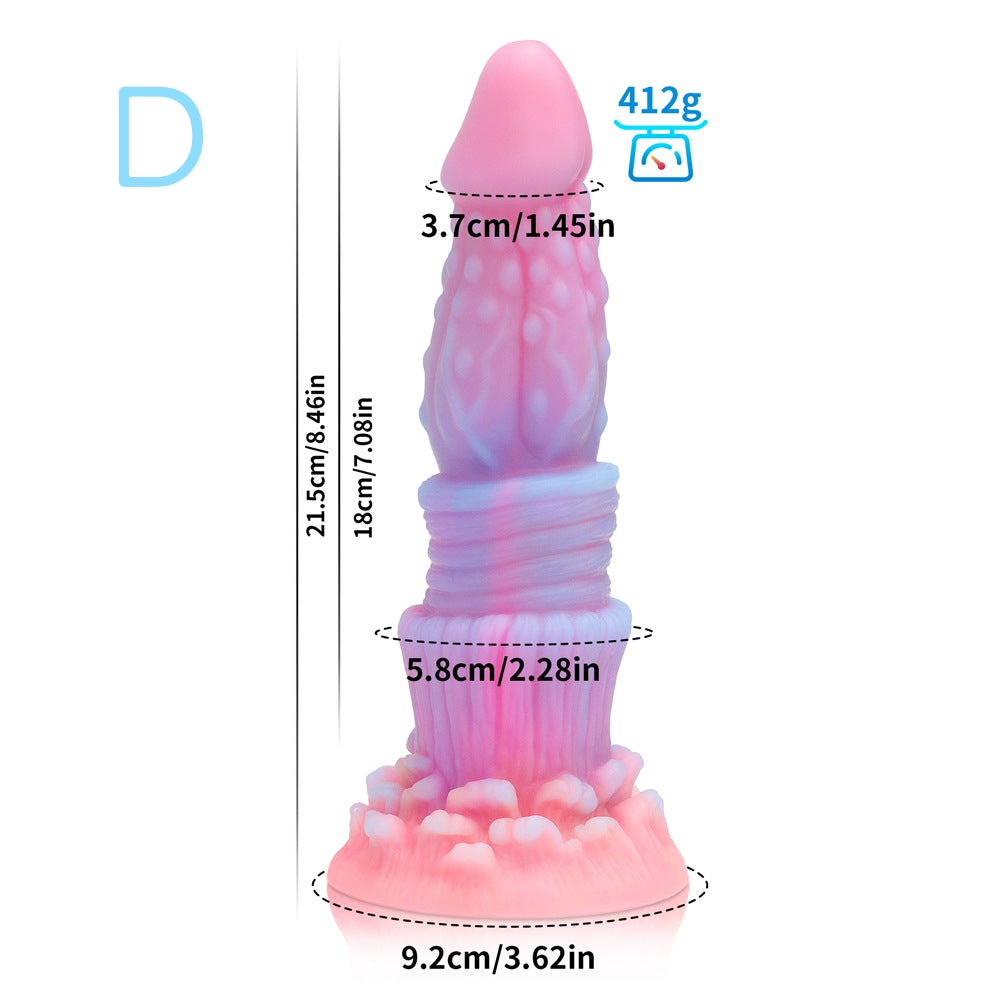 MONSTER DILDO ANAL GLOW IN THE DARK SILICONE 8 INCH TRAINER