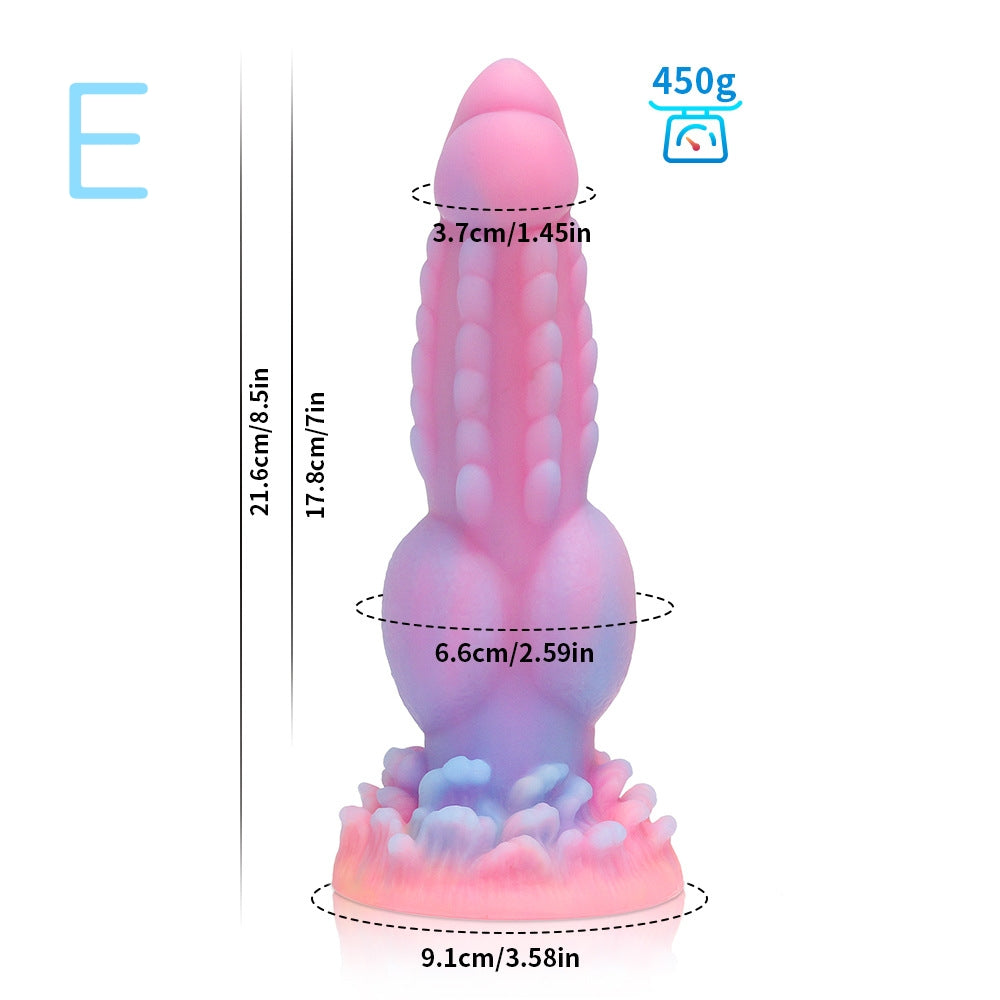 MONSTER DILDO ANAL GLOW IN THE DARK SILICONE 8 INCH TRAINER