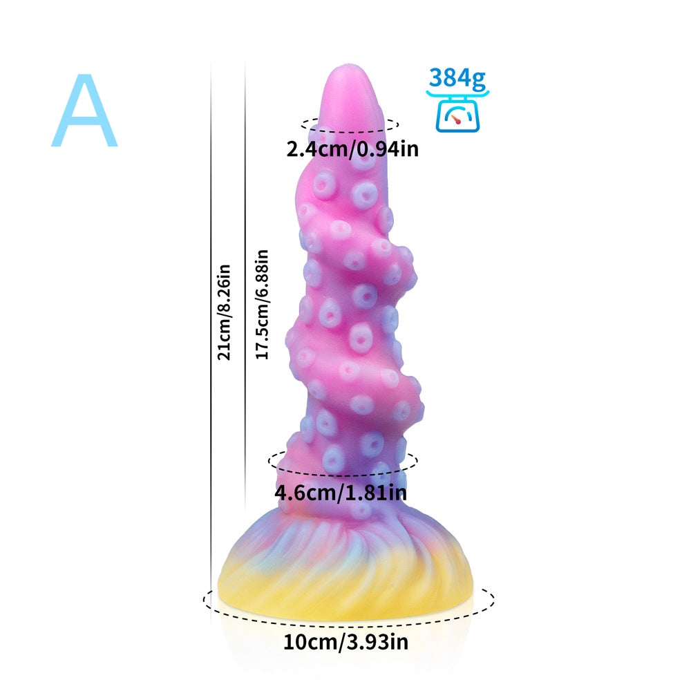 MONSTER DILDO ANAL SILICONE 8 INCH GLOW IN THE DARK TRAINER