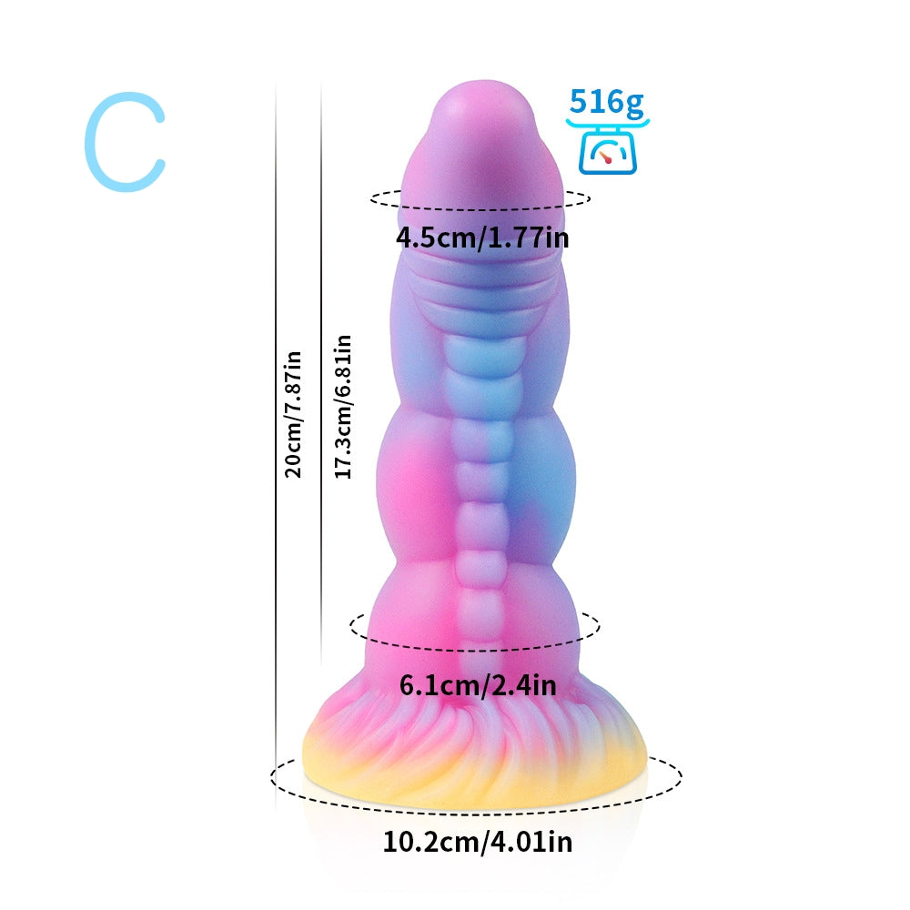MONSTER DILDO ANAL SILICONE 8 INCH GLOW IN THE DARK TRAINER