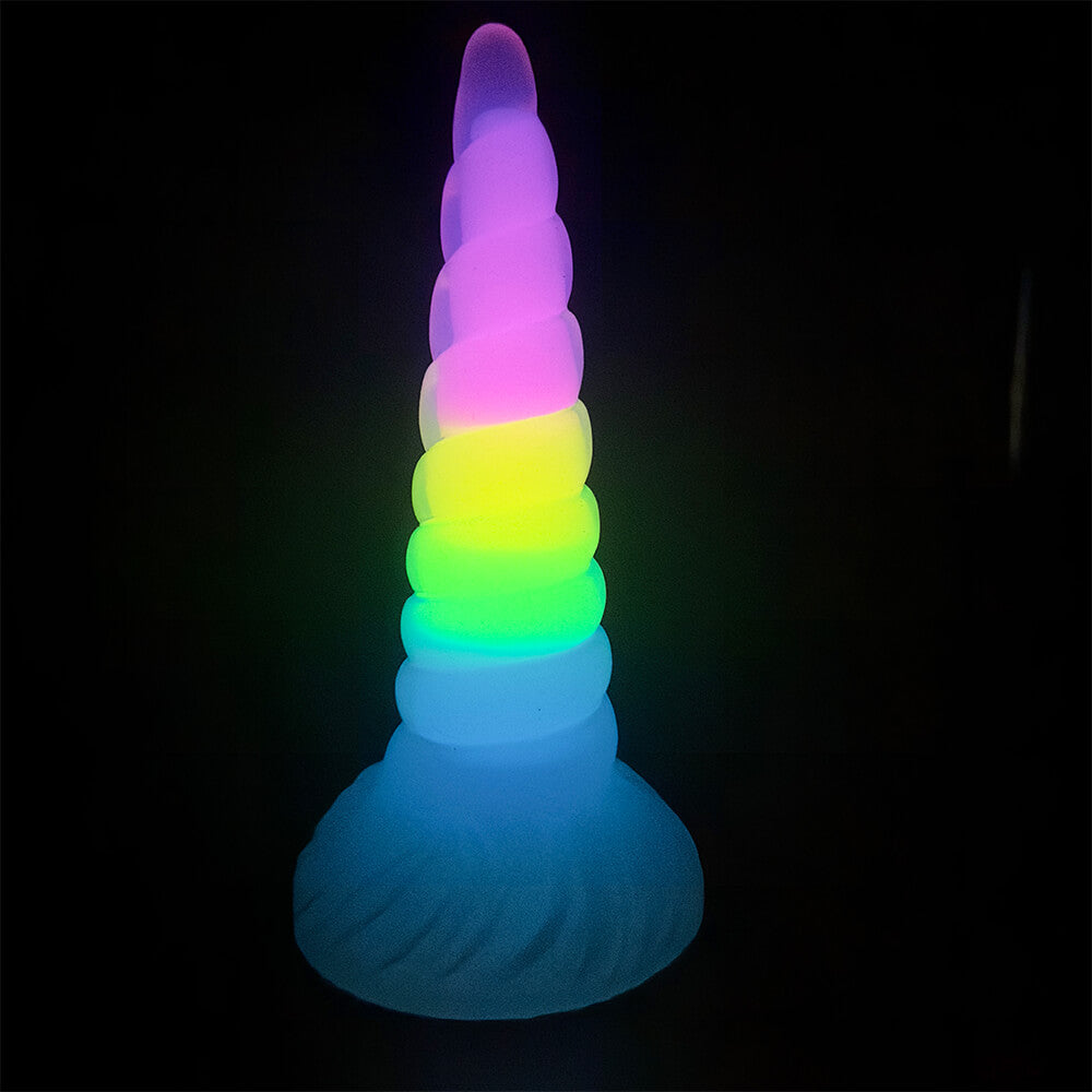 MONSTER DILDO ANAL TENTACLE SILICONE 8 INCH GLOW IN THE DARK TAPEAED