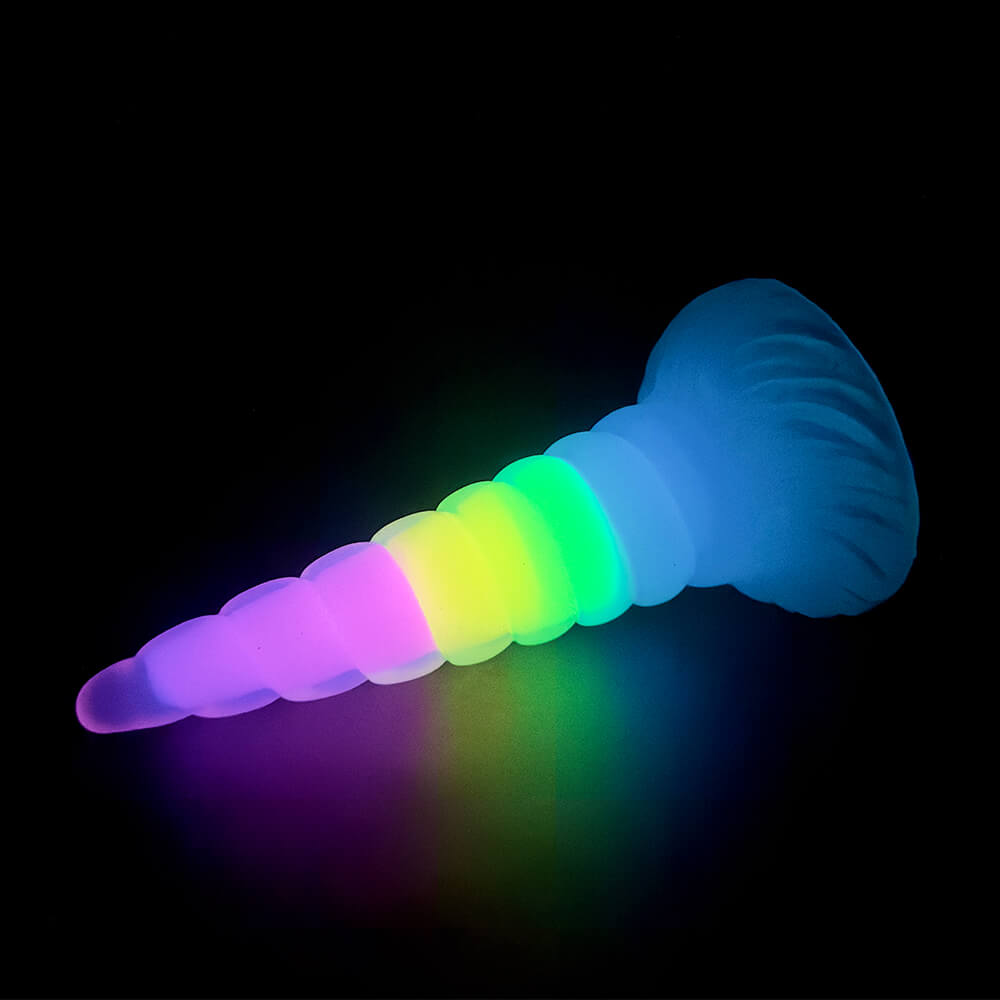 MONSTER DILDO ANAL TENTACLE SILICONE 8 INCH GLOW IN THE DARK TAPEAED
