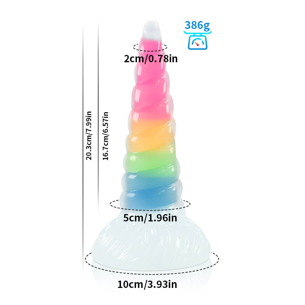 MONSTER DILDO ANAL TENTACLE SILICONE 8 INCH GLOW IN THE DARK TAPEAED