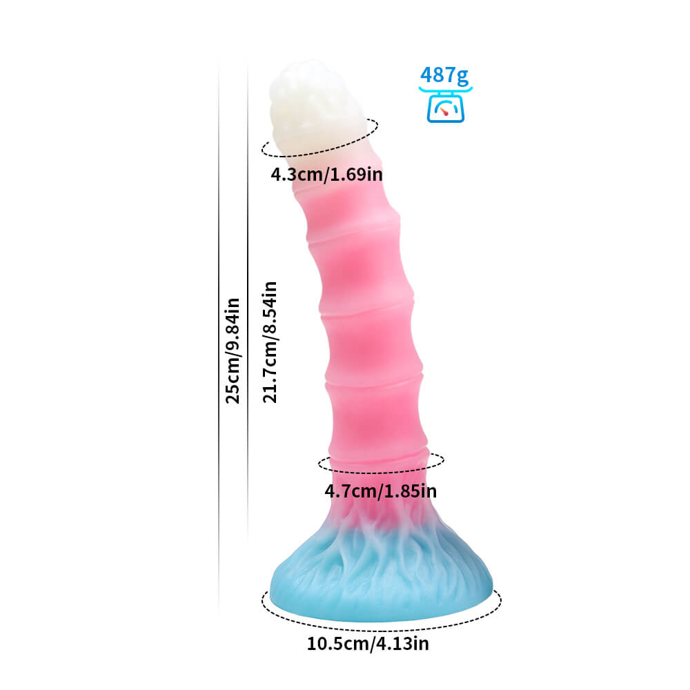 Gode tentacule noué en silicone phosphorescent de 22,9 cm (9 po)