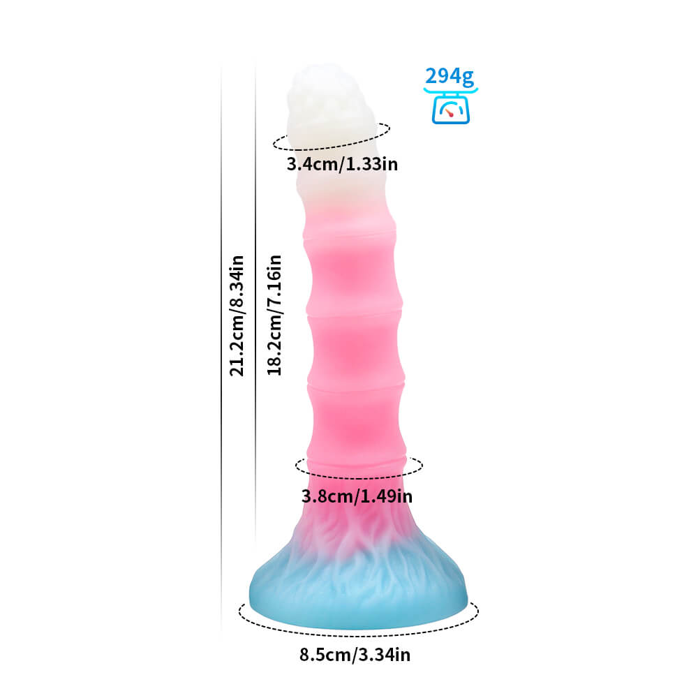 Gode tentacule noué en silicone phosphorescent de 22,9 cm (9 po)