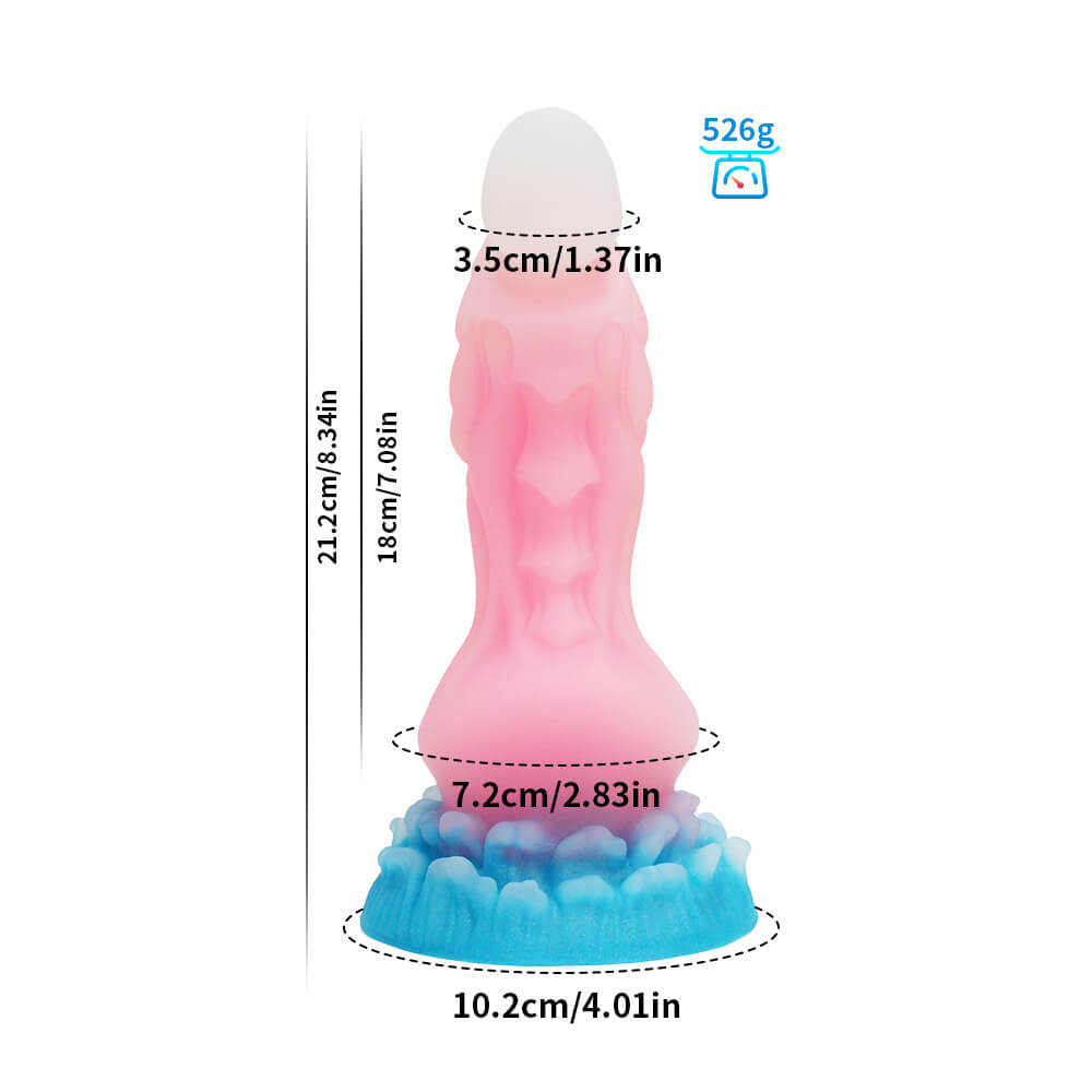 MONSTER DILDO ANAL SILICONE 9 INCH GLOW IN THE DARK
